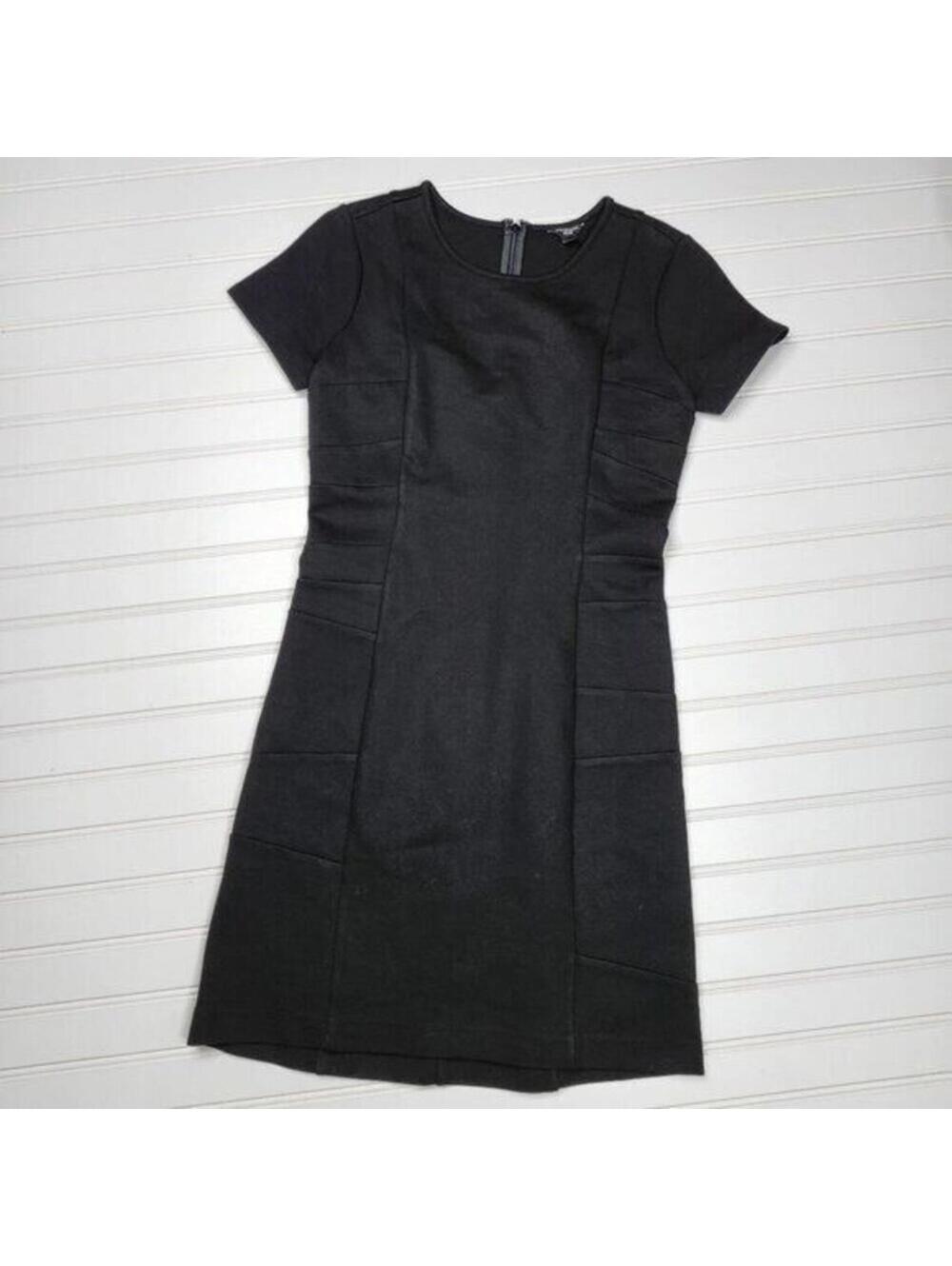 Ann Taylor Women's Black Short Sleeve Little Black Dress 2 Petite